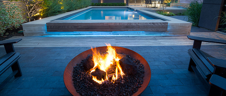 this is an image of a Raised Round Rustic Firepit-800mm